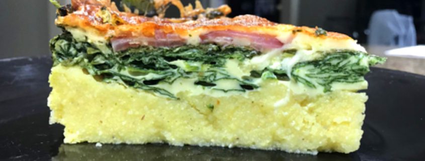 Polenta and Provolone Spinach Bake